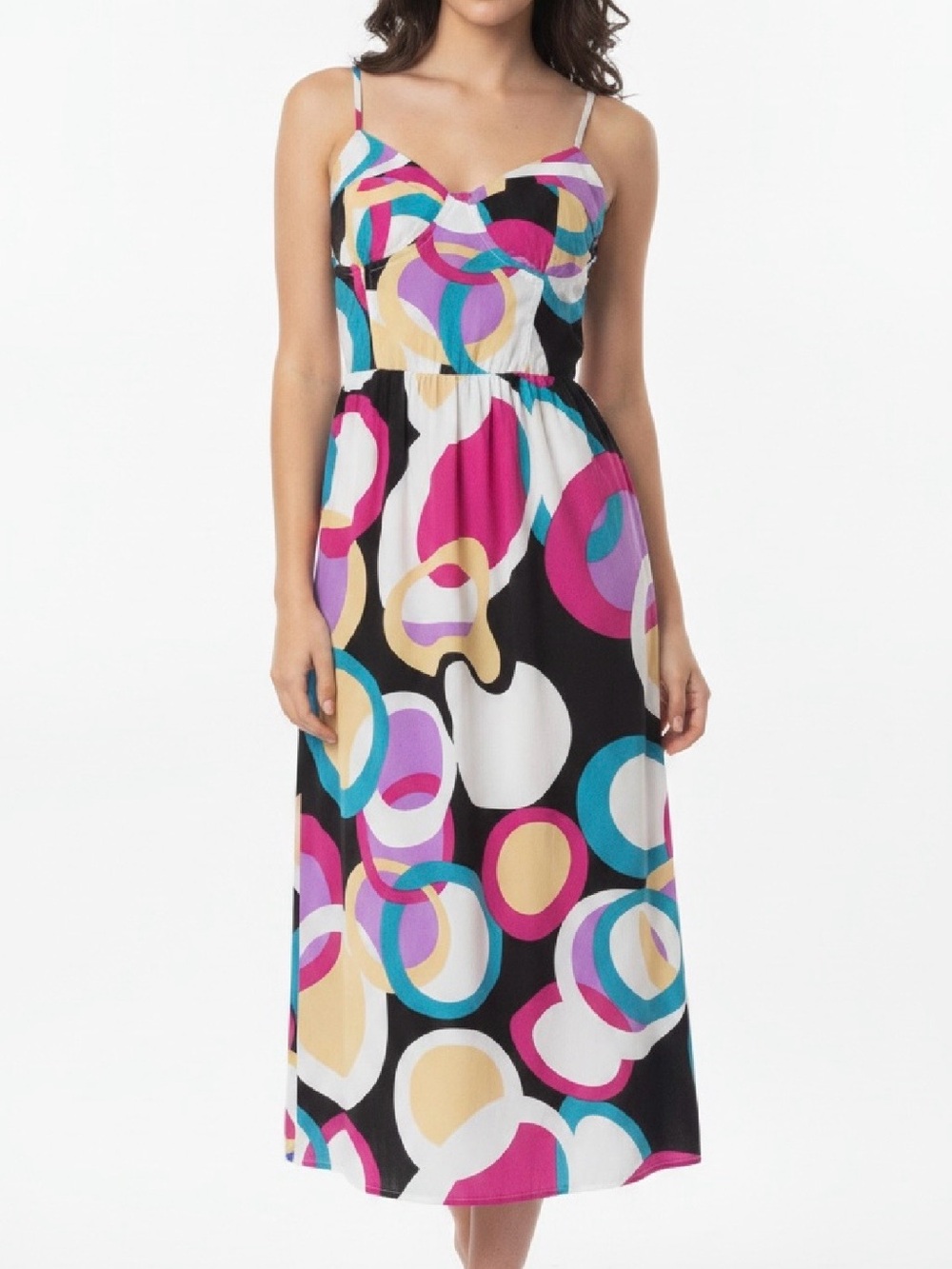 Multicolored Retro Maxi Dress